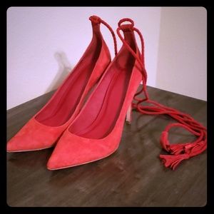Joie Red Suede Pumps